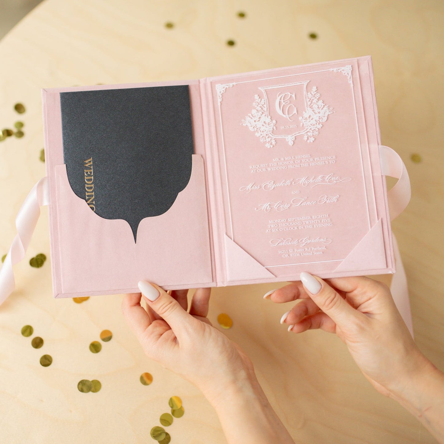 Pink Book Cover Invite with RSVP