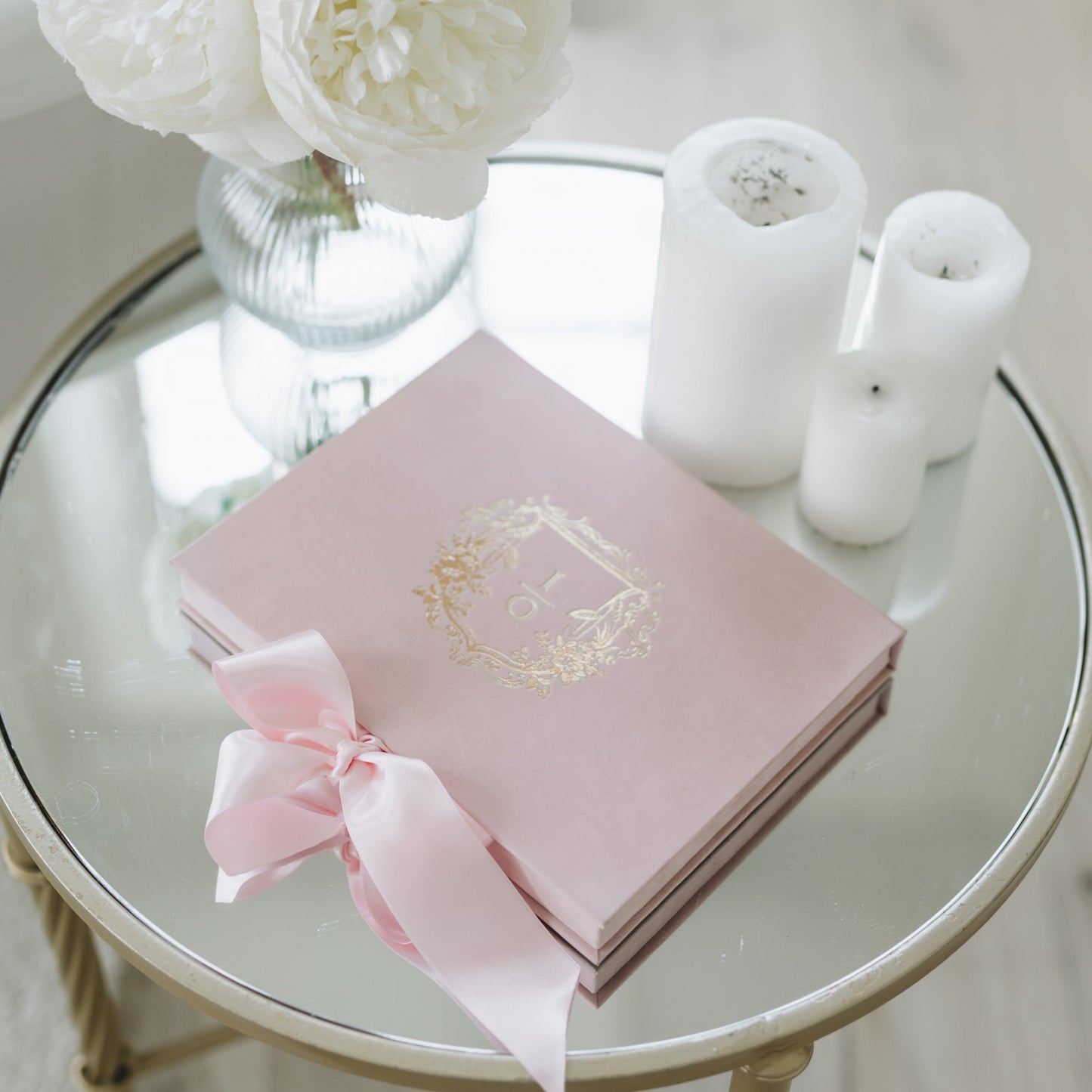 Custom Pink Velvet Boxed Invitations