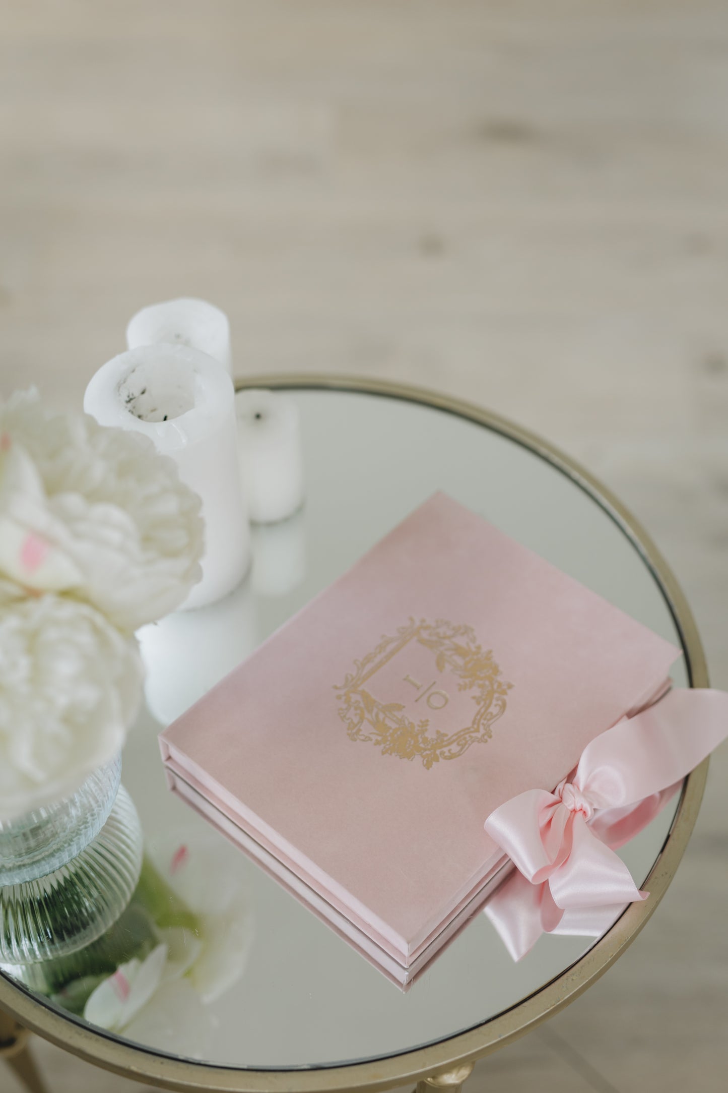 Custom Pink Velvet Boxed Invitations