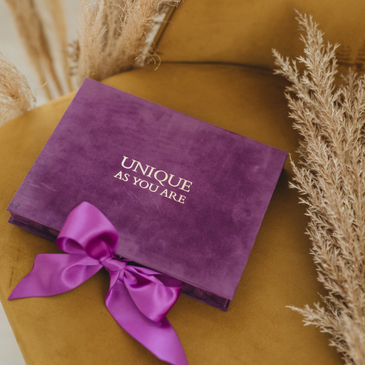 Purple Velvet Boxed Invitations Suede and Acrylic Wedding Invitation