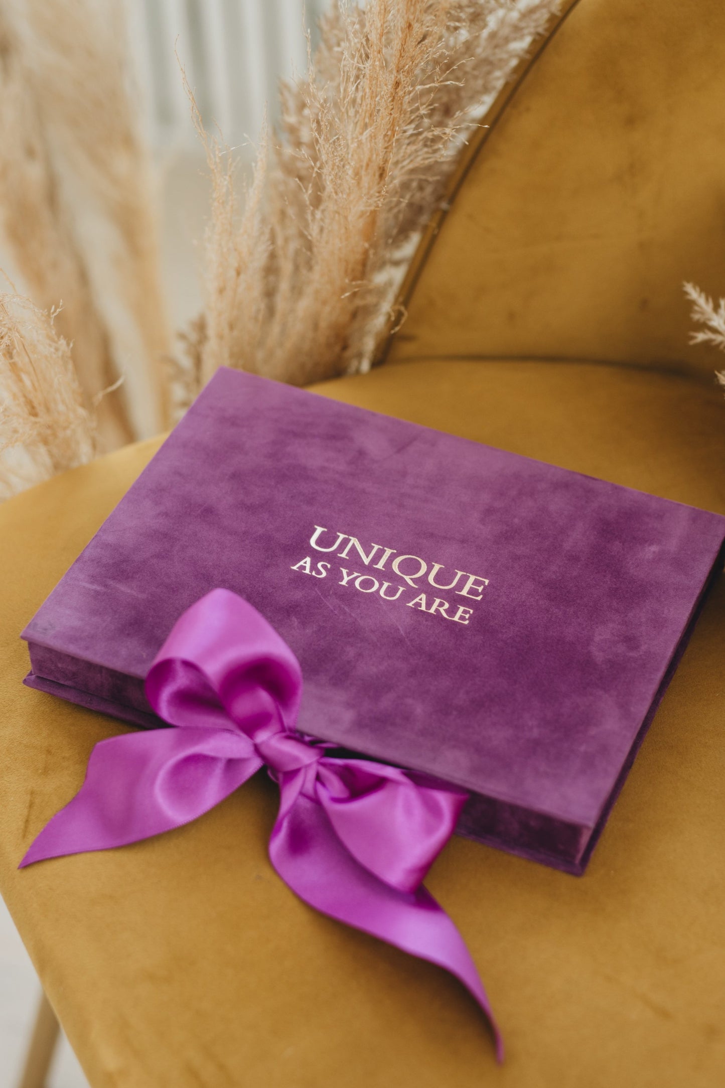 Purple Velvet Boxed Invitations Suede and Acrylic Wedding Invitation