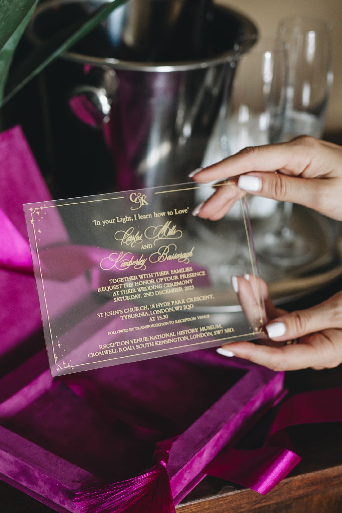 Luxury Wedding Velvet Boxed Invitation