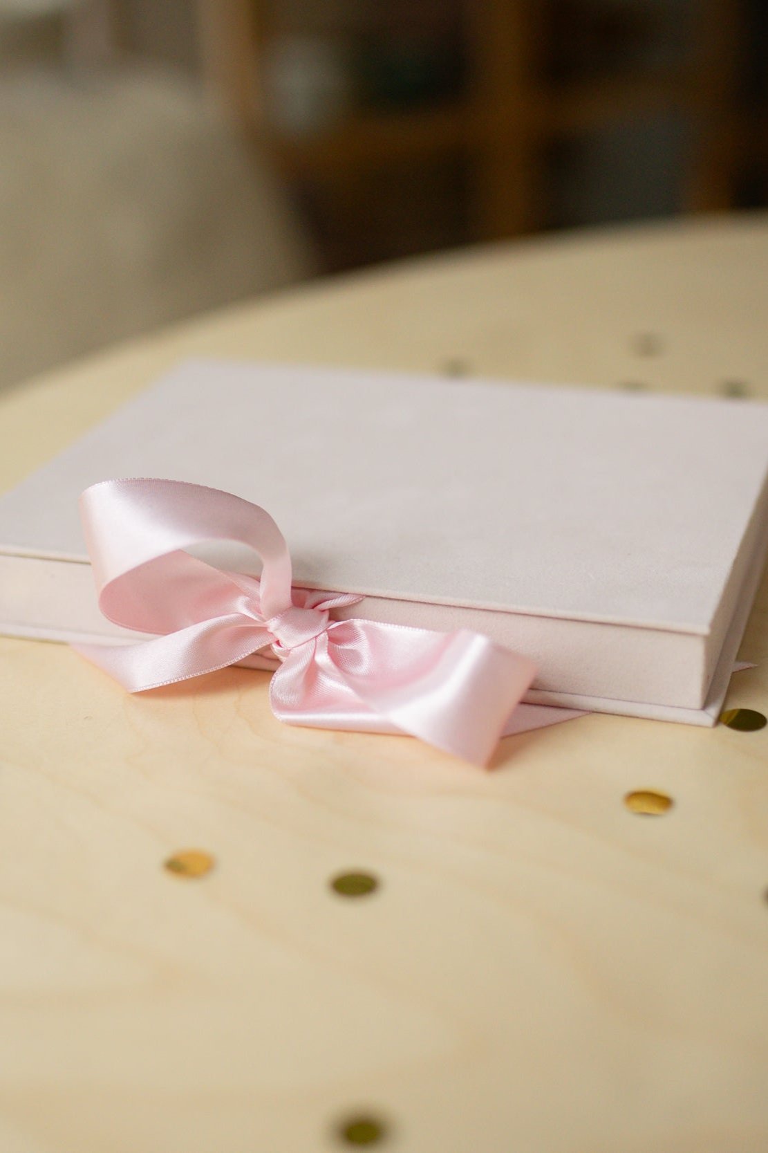 Pink Velvet Boxed Invitations Suede