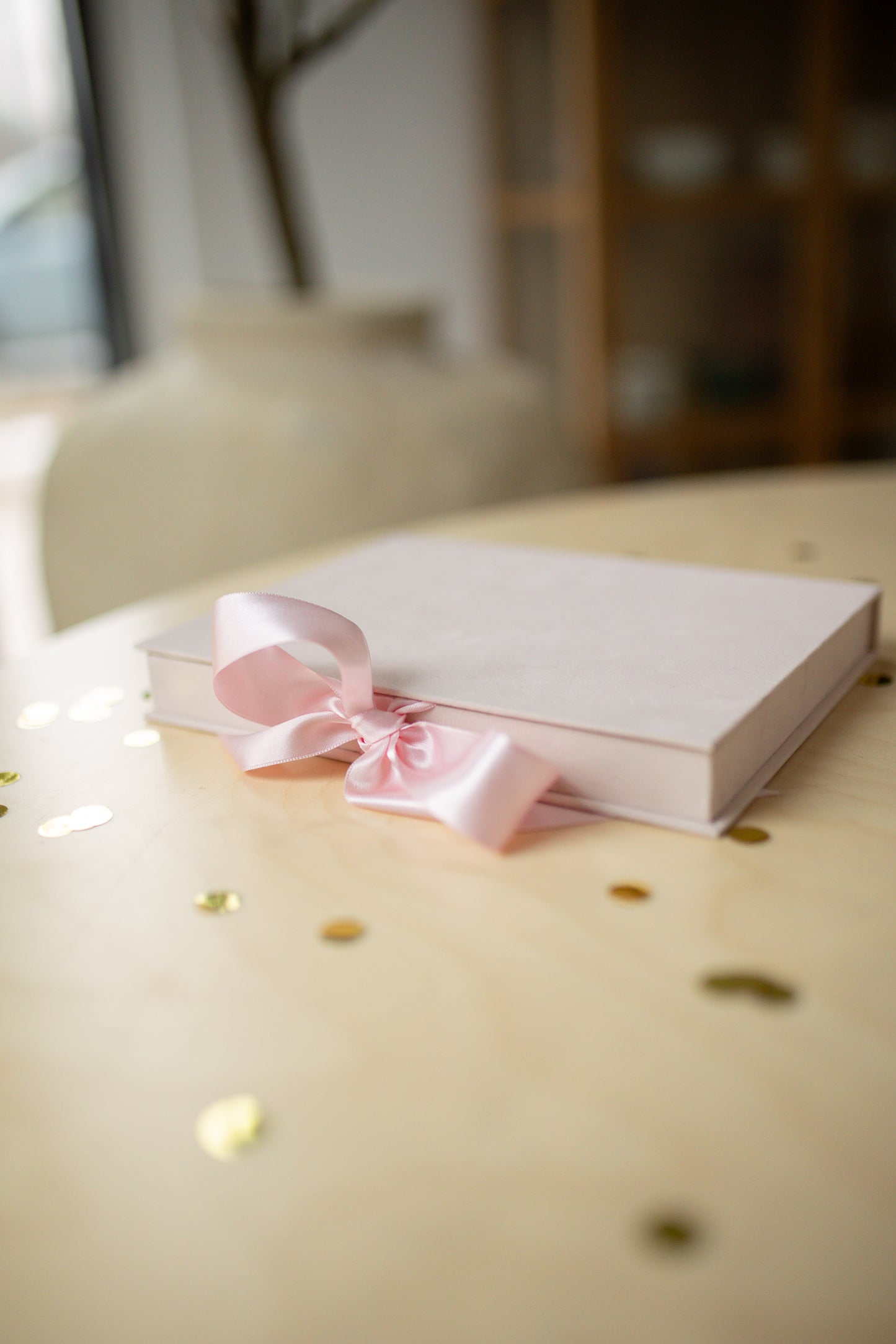 Pink Velvet Boxed Invitations Suede