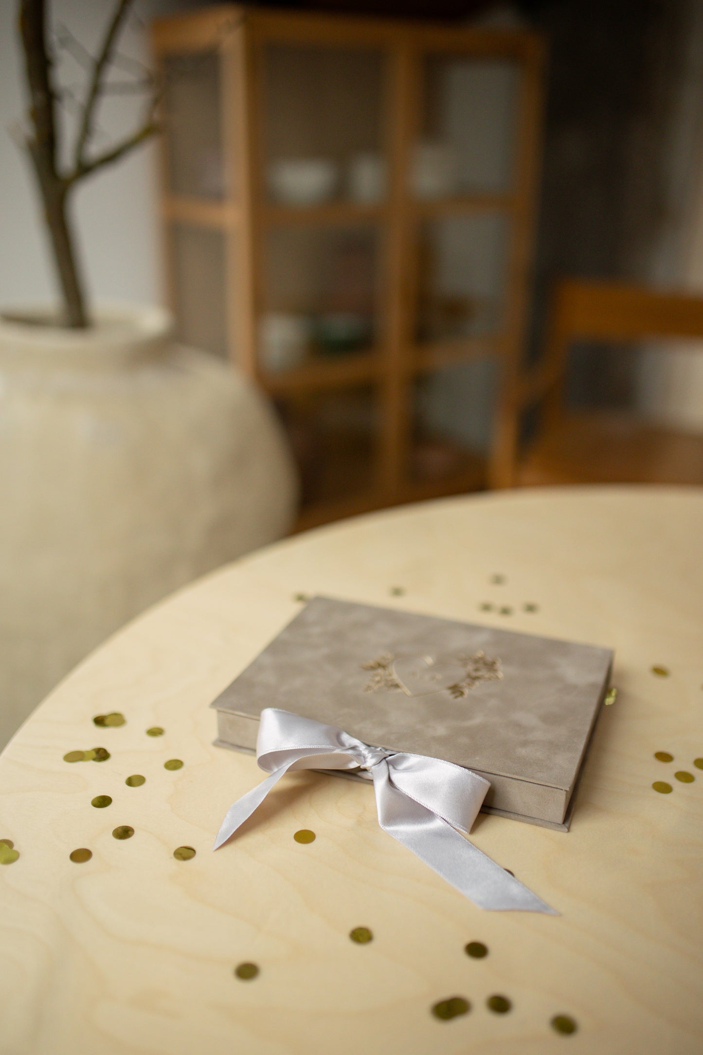 Custom Brown Velvet Boxed Invitations Suede