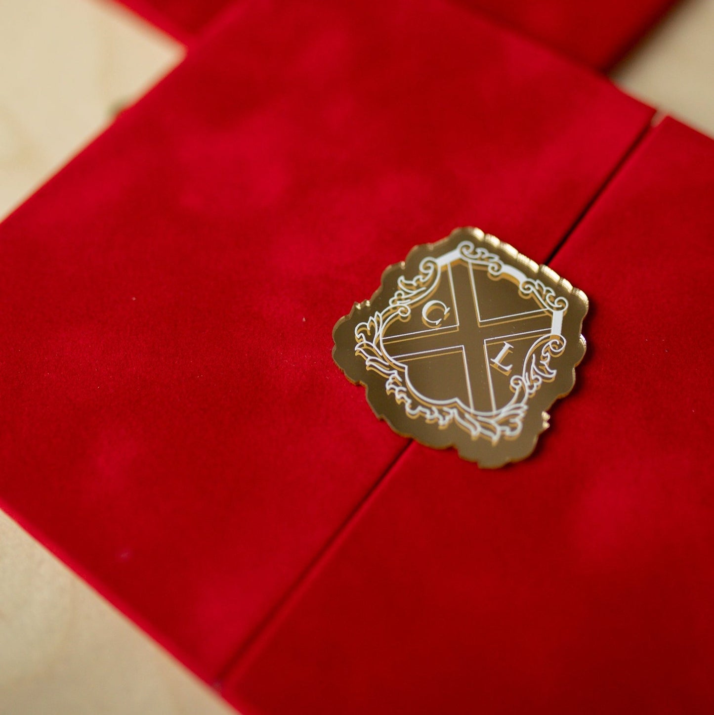 Red Velvet Pocket Wedding Invitation Suite