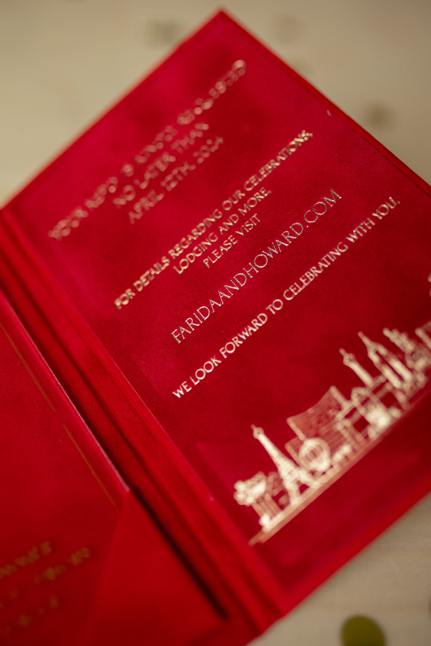 Red Velvet Pocket Wedding Invitation Suite