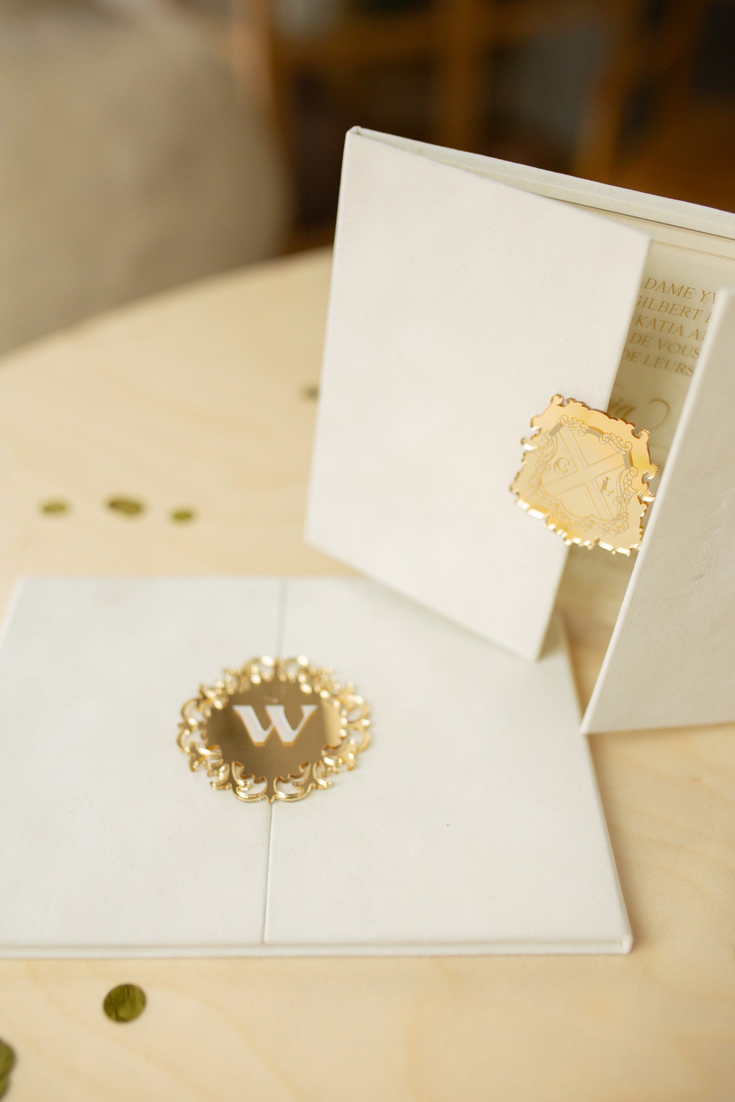 Ivory Velvet Pocket Wedding Invitation Suite