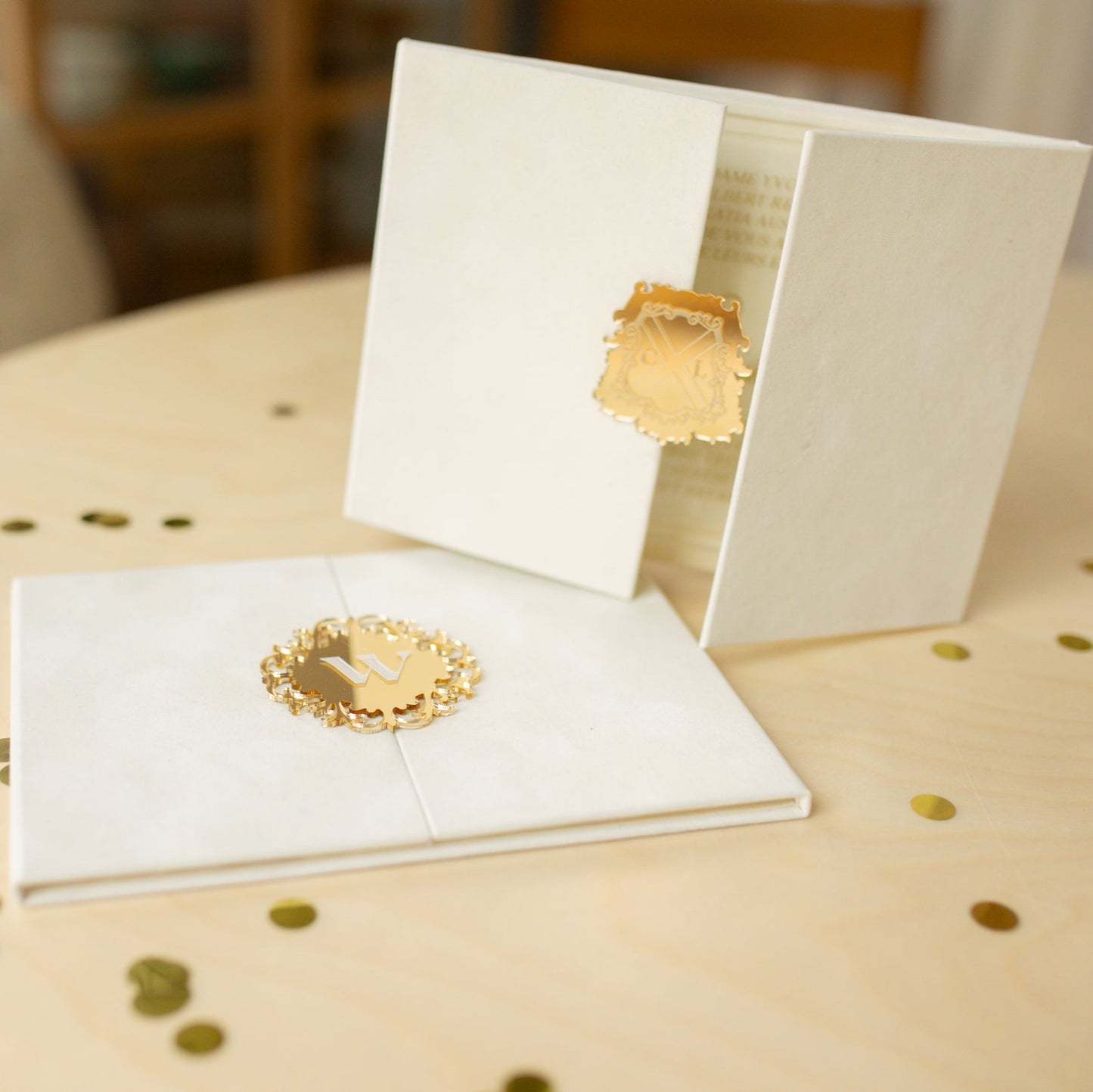 Ivory Velvet Pocket Wedding Invitation Suite