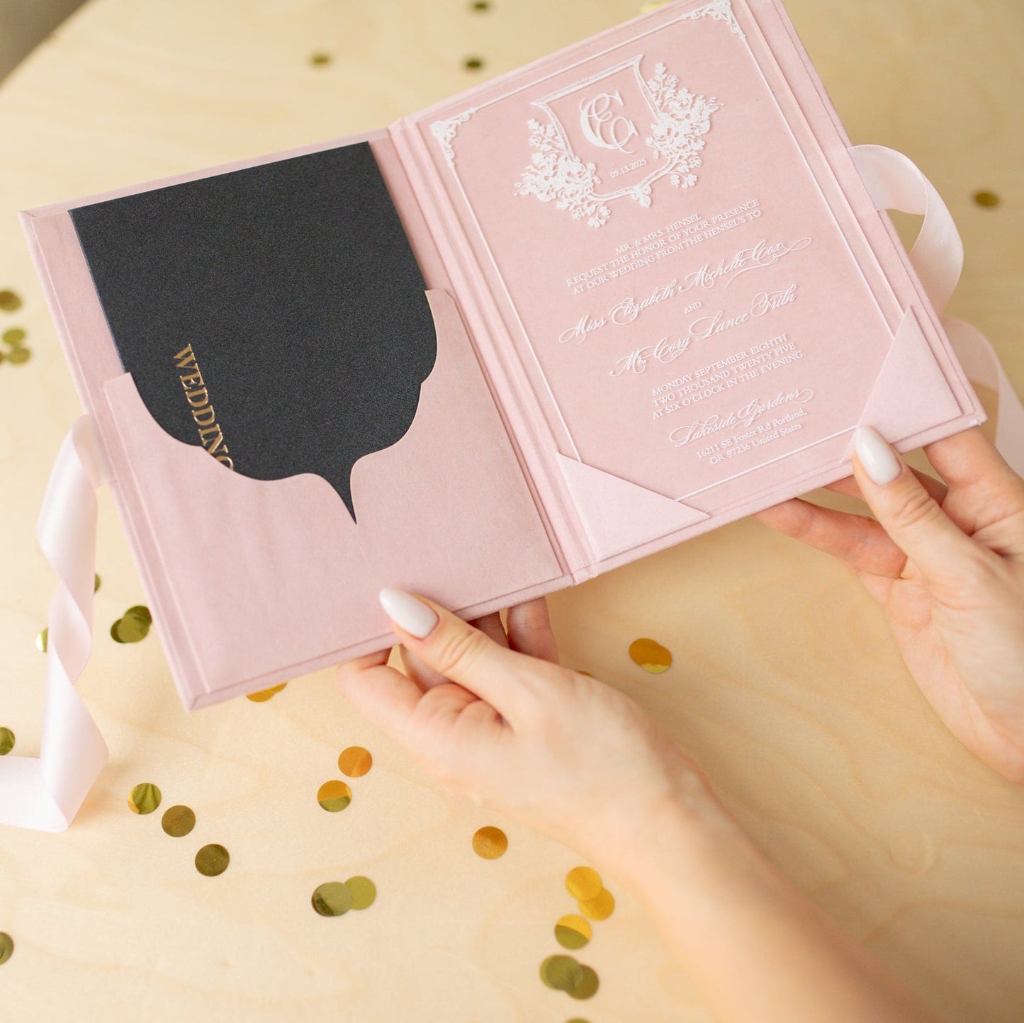 Pink Book Cover Invite with RSVP