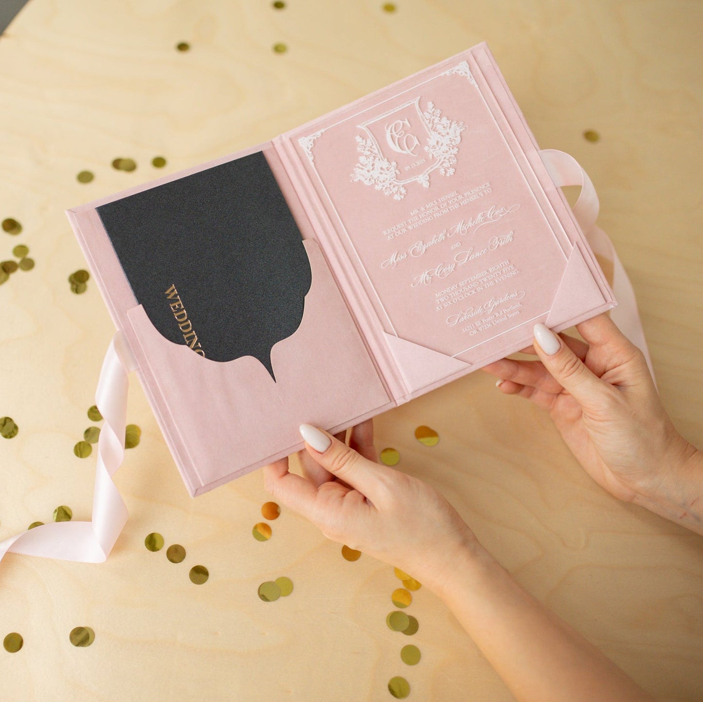 Pink Book Cover Invite with RSVP