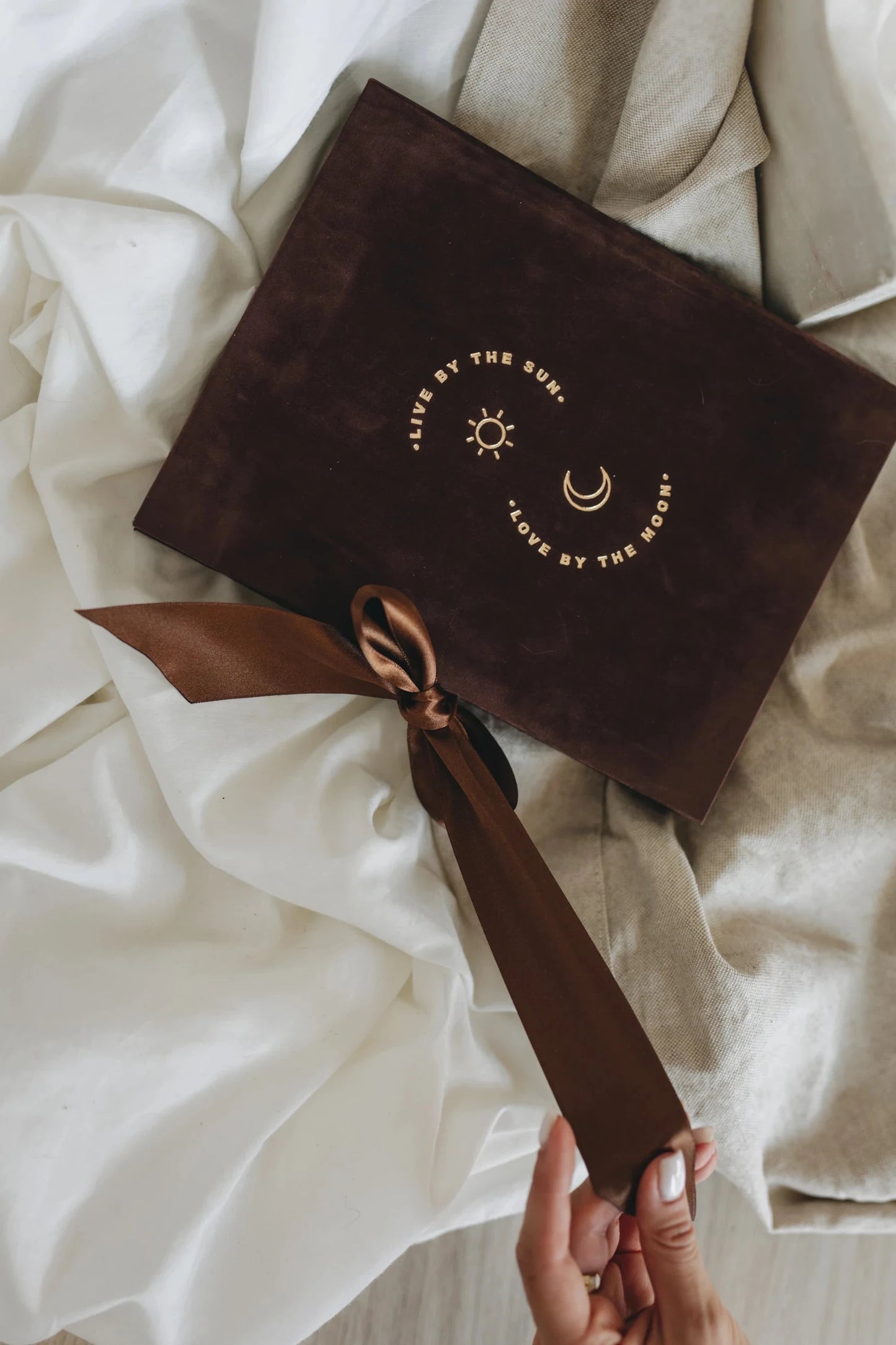 Brown Velvet Boxed Invitations Suede and Acrylic Wedding Invitation