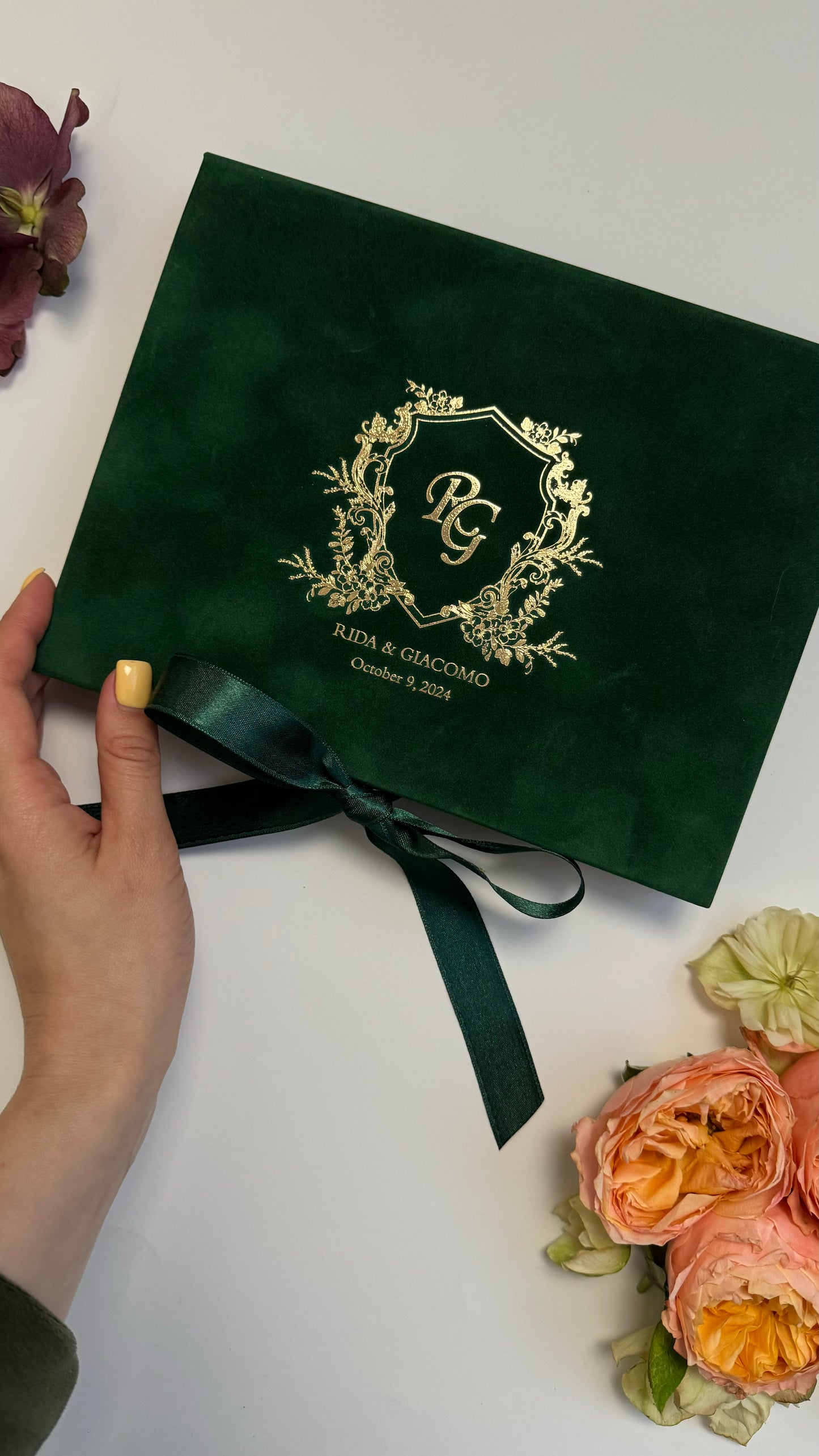 Velvet Invitation Box - Emerald