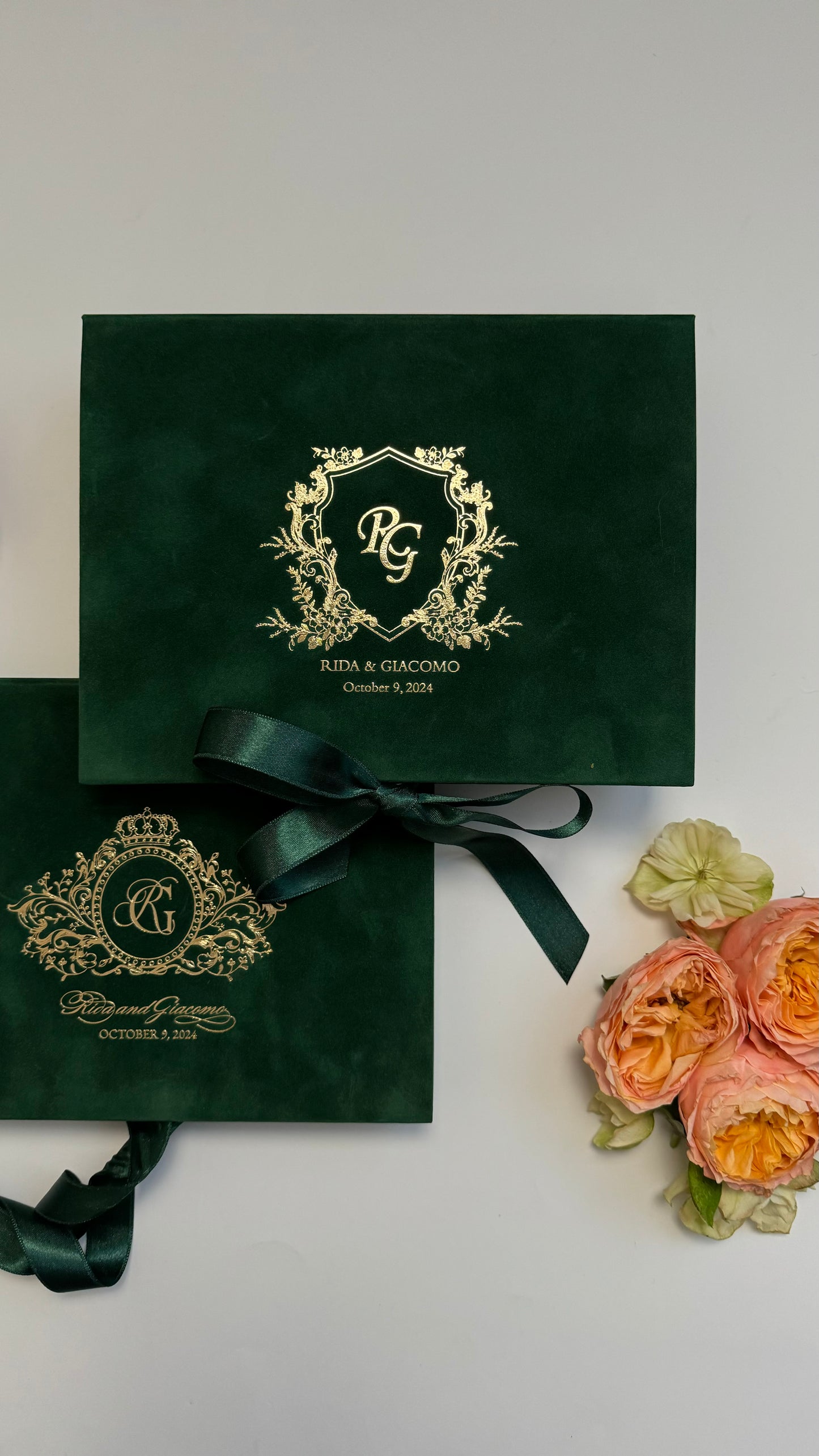 Velvet Invitation Box - Emerald