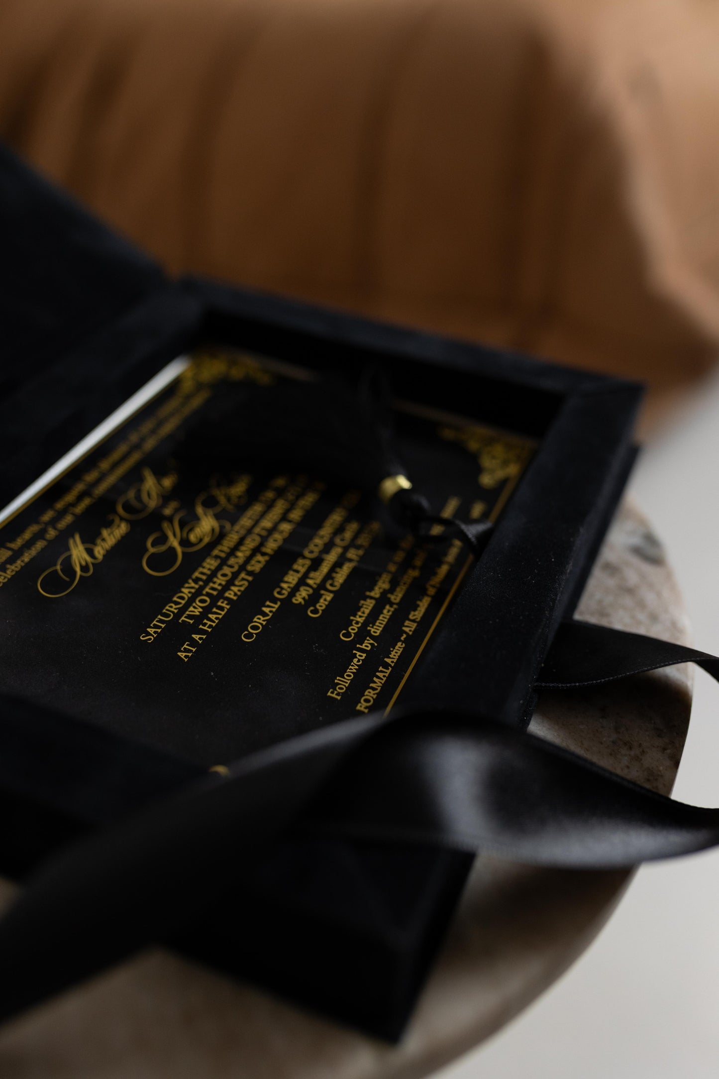 Black Velvet Boxed Invitations