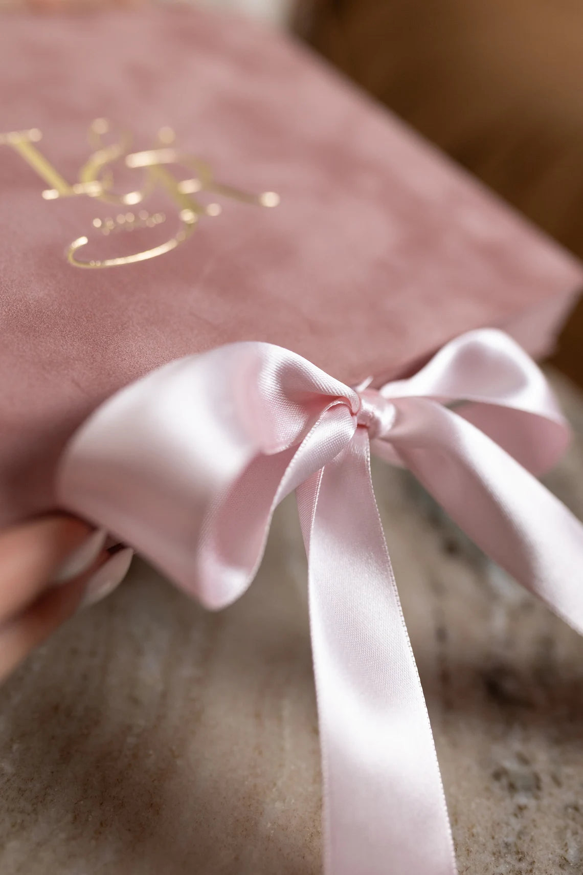 Blush Pink Boxed Wedding Invitation Set