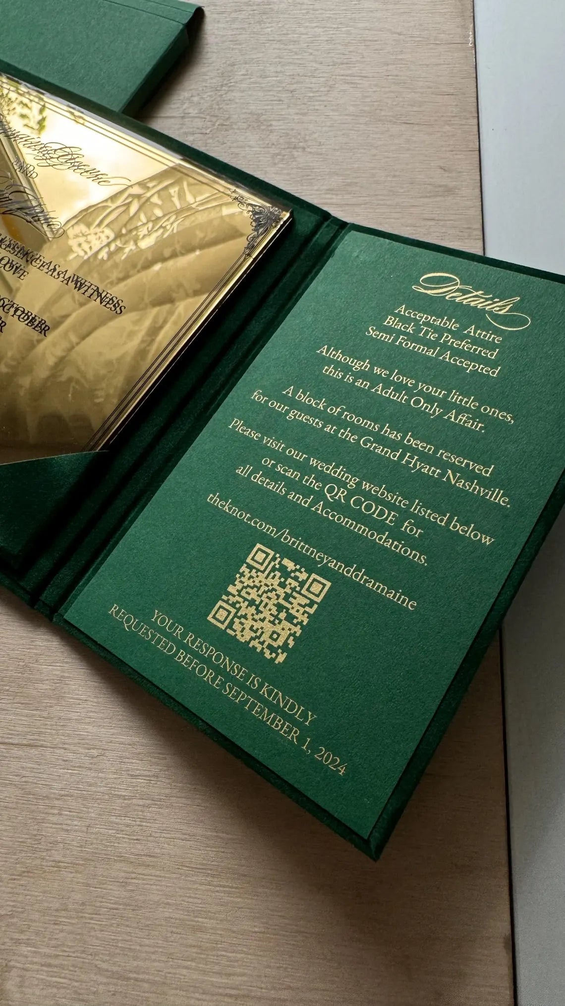 Luxurious Gold Pocket Fold Invitation