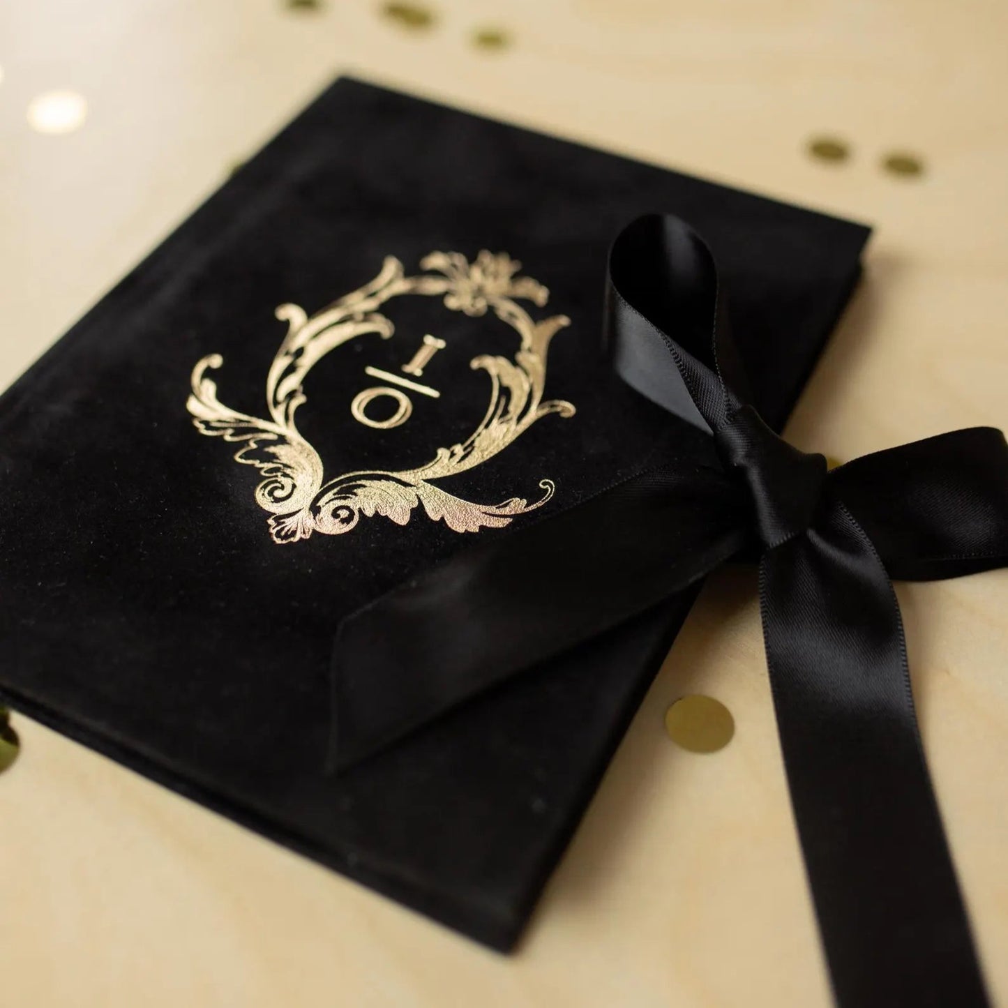 Velvet Pocket Folded Folio Wedding Invitation