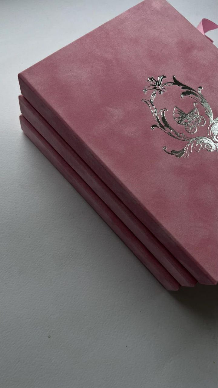 Luxury Pink Velvet Boxed Invitations Suede and Acrylic Wedding Invitation